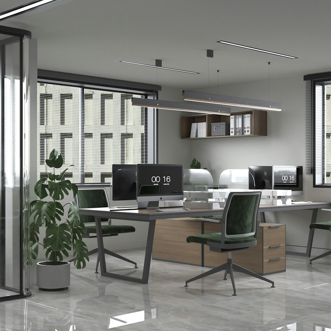modern office with technology