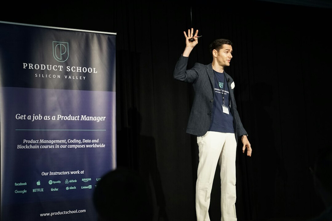 professional presenting to audience